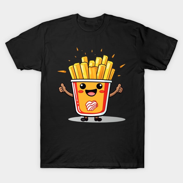 kawaii french fries T-Shirt cute potatofood T-Shirt by nonagobich